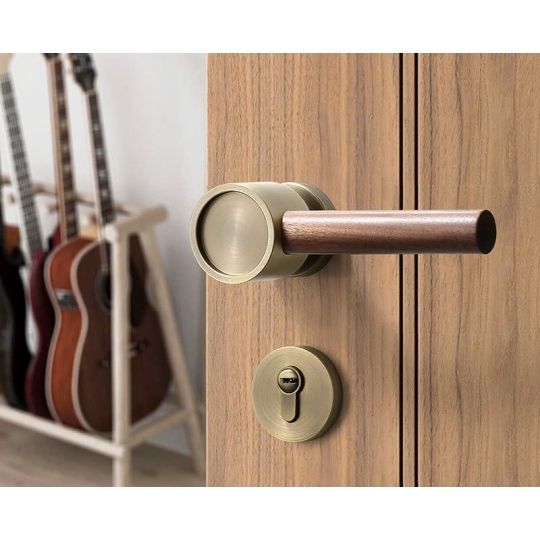 Khoá cửa Phòng kết hợp Tay gạt gỗ mã  BAGB màu Rêu