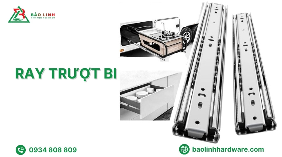 Cấu tạo chi tiết ray trượt bi 3 tầng cho ngăn kéo