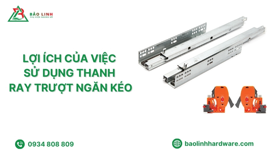 Thanh ray trượt ngăn kéo chính hãng tại Phụ kiện nội thất Bảo Linh