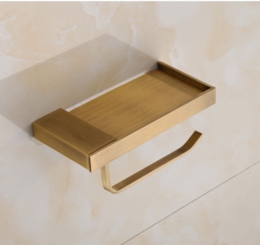 Giá Đỡ Khăn Giấy Vệ Sinh Kết Hợp Khay Để Điện Thoại Đồng Thau Mã F6706B