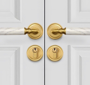  Khoá cửa Đồng thau Kết hợp Đá cẩm thạch Màu trắng