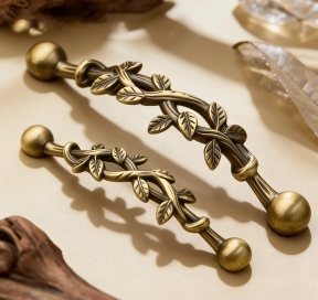 Tay nắm Đồng thau Cành lá  màu Đồng Pháp