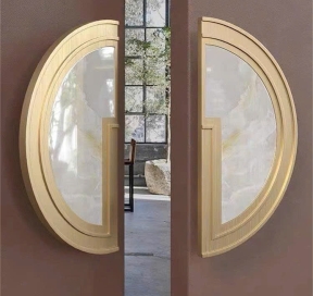 TAY NẮM CỬA ĐẠI SẢNH DẠNG BÁN NGUYỆT KHẢM ĐÁ CAO CẤP