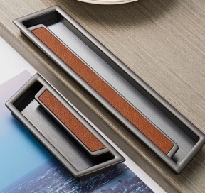 Tay nắm âm Hợp kim Cao Cấp kết Hợp Da TN6608