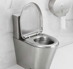 Bồn cầu 2 khối tựa lưng inox cao cấp 8810 - Màu trắng