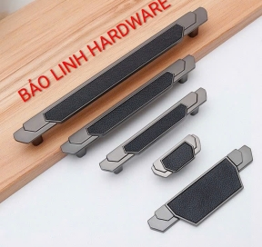 Tay nắm Hợp kim Bọc da  Cao Cấp  TN  21317  - Da Đen