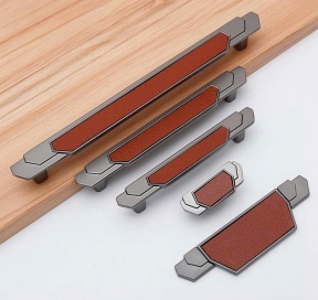 Tay nắm Hợp kim Bọc da  Cao Cấp  TN  21317  - Da Nâu