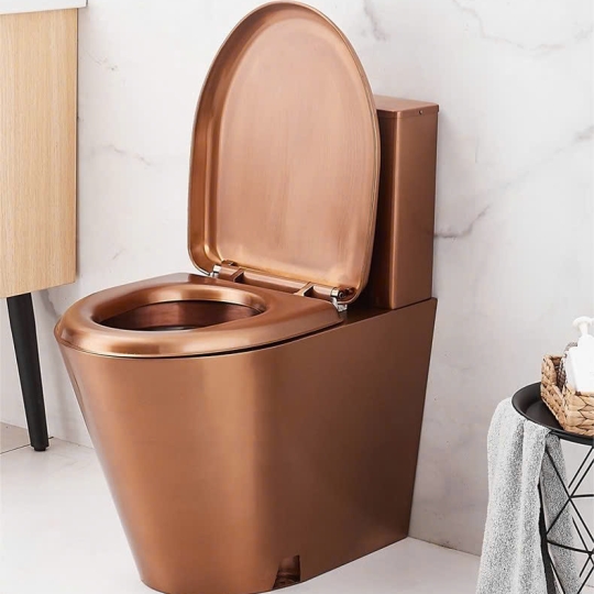 Bồn cầu 2 khối tựa lưng inox cao cấp 8810 - Màu  Hồng