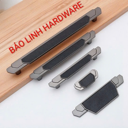 Tay nắm Hợp kim Bọc da  Cao Cấp  TN  21317  - Da Đen