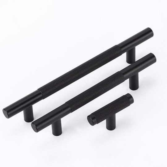 Tay nắm Hợp kim  Vân Khía chéo Cao Cấp - Mã 9005 - Màu đen