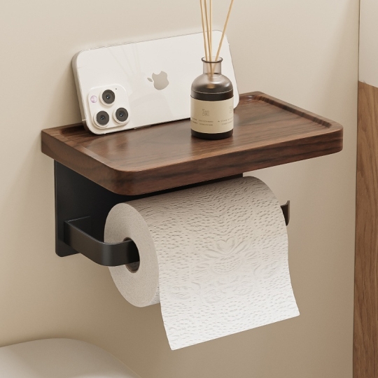 Kệ gỗ đa năng WC gỗ óc chó - Mẫu 01