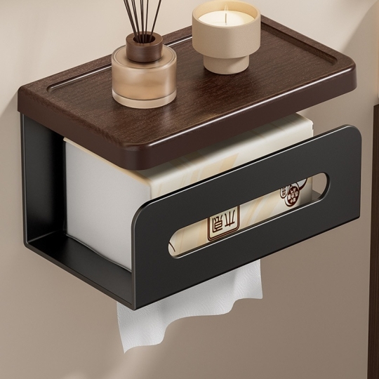 Kệ gỗ đa năng WC gỗ óc chó  - MẪU 02