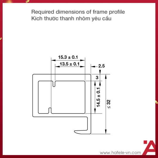 Bas Nối Sử Dụng Với Khung Nhôm Hafele 342.79.717