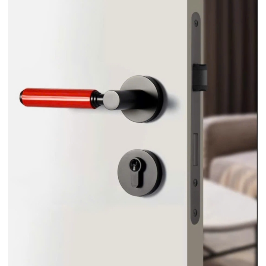  Khoá cửa Phân thể  Đồng thau cao cấp Màu Đen BR7  - 23302