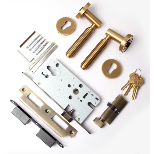  Khoá cửa Phân thể  Đồng cao cấp Màu Đồng Pháp BR7  - 23301 