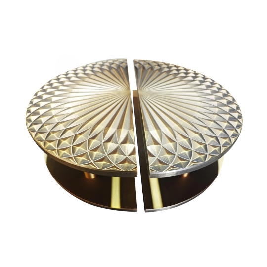 TAY NẮM ĐẠI SẢNH DẠNG BÁN NGUYỆT  - HOA VĂN ĐỒNG TÂM DẬP NỔI