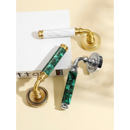  Khoá cửa Đồng thau Kết hợp Đá cẩm thạch Màu trắng