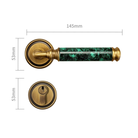  Khoá cửa Đồng thau Kết hợp Đá cẩm thạch Màu trắng