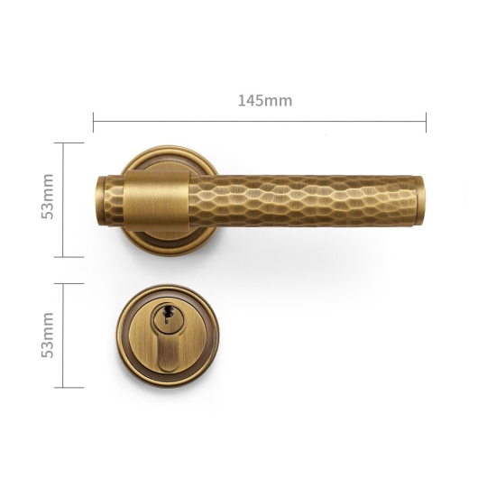 Khoá cửa Phân thể  Đồng cao cấp Màu Đồng Pháp Mã 72F101329