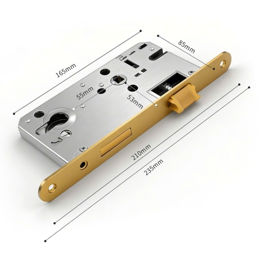 Khoá cửa Phân thể  Đồng cao cấp Màu Đồng Pháp Mã 72F101329