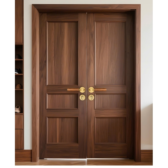 Khoá cửa Phân thể  Đồng Thau Kết hợp Tay cầm Gỗ Walnut -  Mã 72F2122
