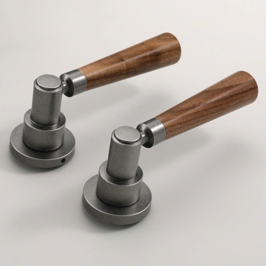 Khoá cửa Phân thể Kết hợp Tay cầm Gỗ Walnut -  Mã 72F051