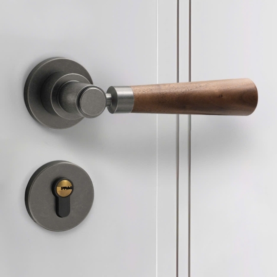 Khoá cửa Phân thể Kết hợp Tay cầm Gỗ Walnut -  Mã 72F051