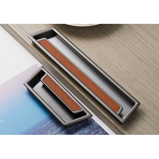 Tay nắm âm Hợp kim Cao Cấp kết Hợp Da TN6608