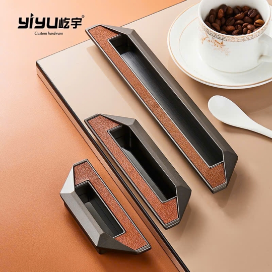 Tay nắm âm Hợp kim Cao Cấp kết Hợp Da TN6624