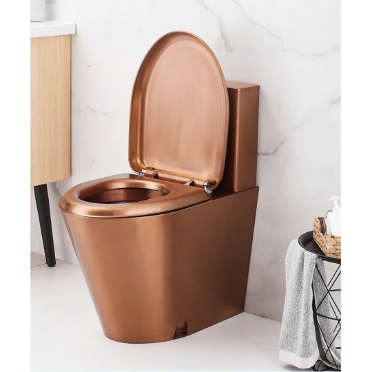 Bồn cầu 2 khối tựa lưng inox cao cấp 8810 - Màu  Hồng