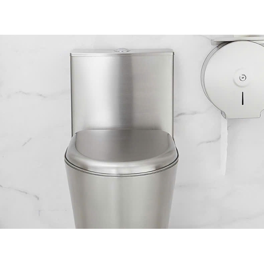 Bồn cầu 2 khối tựa lưng inox cao cấp 8810 - Màu trắng