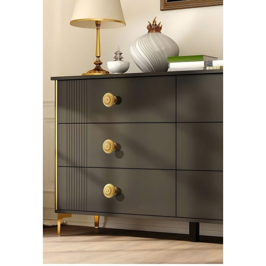 Tay Núm đồng Hoa cúc vàng mờ