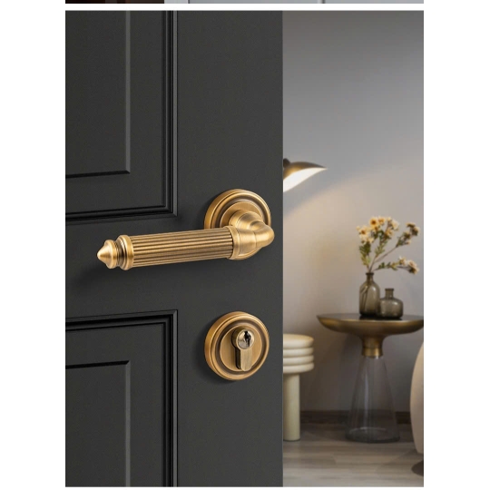  Khoá cửa  Phân thể  Đồng cao cấp Màu Đồng BR2019 Rêu