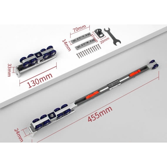 BỘ PHỤ KIỆN CỬA LÙA GIẢM CHẤN 2 CHIỀU 