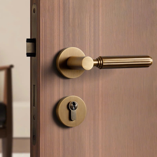  Khoá cửa Phân thể  Đồng cao cấp Màu Đồng Pháp BR7  - 23301 