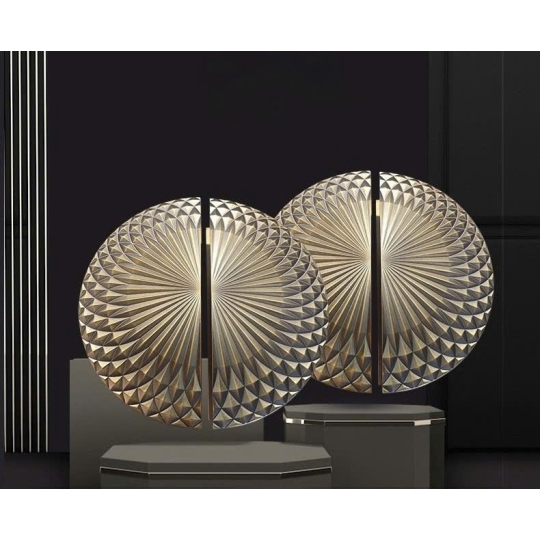 TAY NẮM ĐẠI SẢNH DẠNG BÁN NGUYỆT  - HOA VĂN ĐỒNG TÂM DẬP NỔI