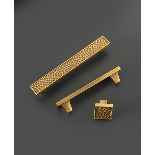 Tay nắm Tủ bằng  đồng Vân Búa Kiểu Pháp hiện đại Mã 19024 - Màu đồng Pháp