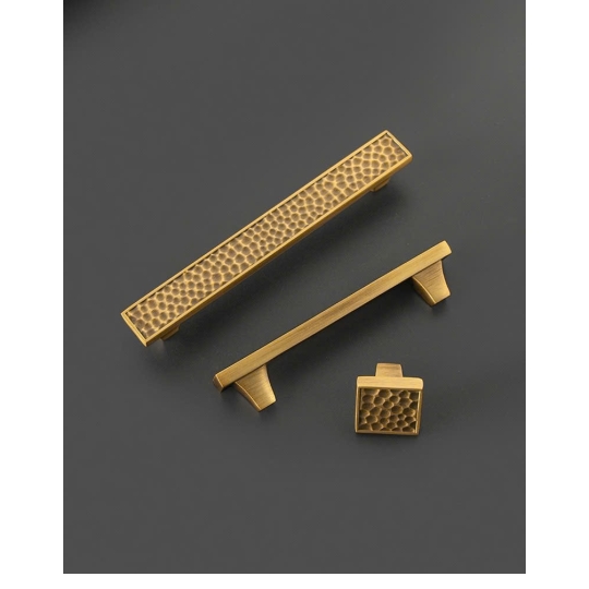 Tay nắm Tủ bằng  đồng Vân Búa Kiểu Pháp hiện đại Mã 19024 - Màu đồng Pháp