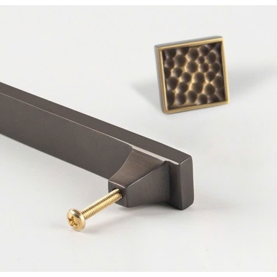 Tay nắm Tủ bằng  đồng Vân Búa Kiểu Pháp hiện đại Mã 19024 - Màu đồng Cổ