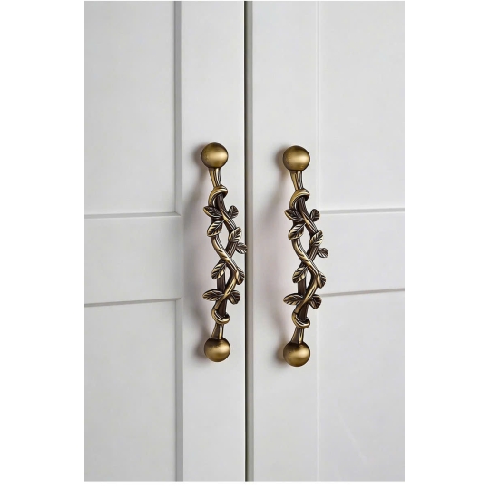 Tay nắm Đồng thau Cành lá  màu Đồng Pháp