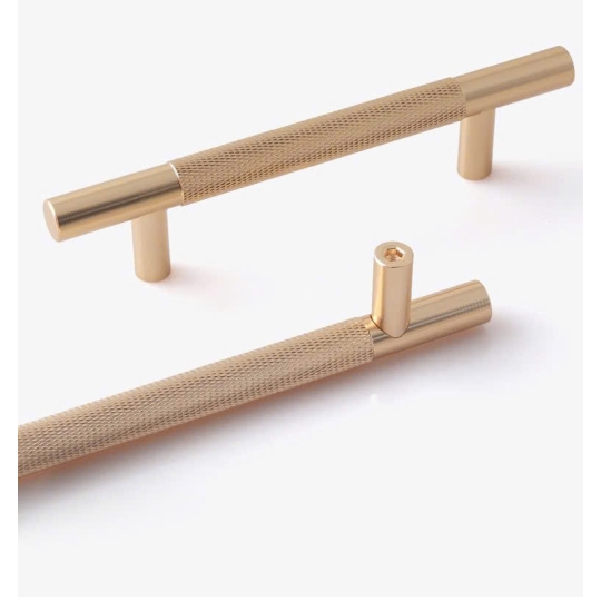 Tay nắm Hợp kim  Vân Khía chéo Cao Cấp - Mã 9005 - Màu vàng