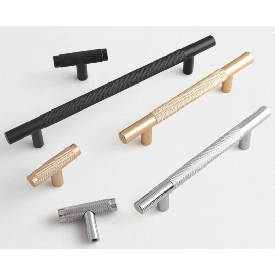 Tay nắm Hợp kim  Vân Khía chéo Cao Cấp - Mã 9005 - Màu đen