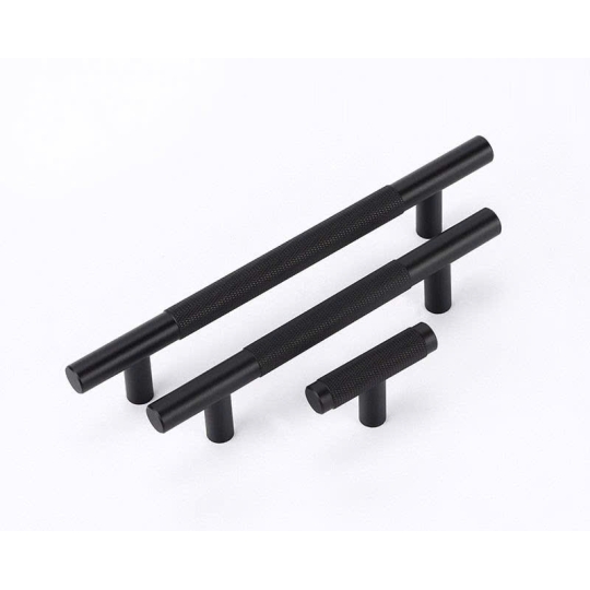 Tay nắm Hợp kim  Vân Khía chéo Cao Cấp - Mã 9005 - Màu đen