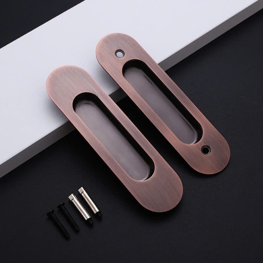 Tay nắm Âm Móc cửa lùa Hợp Kim - Dạng Móc Oval
