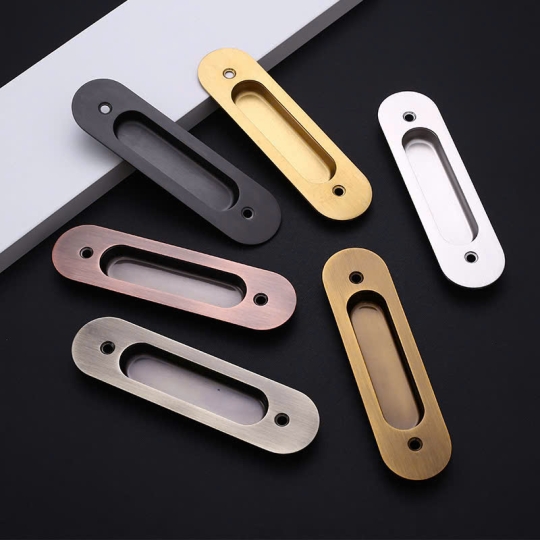 Tay nắm Âm Móc cửa lùa Hợp Kim - Dạng Móc Oval
