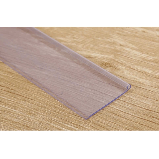 NẸP NHỰA PVC TRONG SUỐT BẢN 42 ( DÙNG TRONG HỆ KỆ SIÊU THỊ)