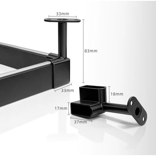 Bas đỡ  Góc Vuông Thanh  nhôm  treo áo  