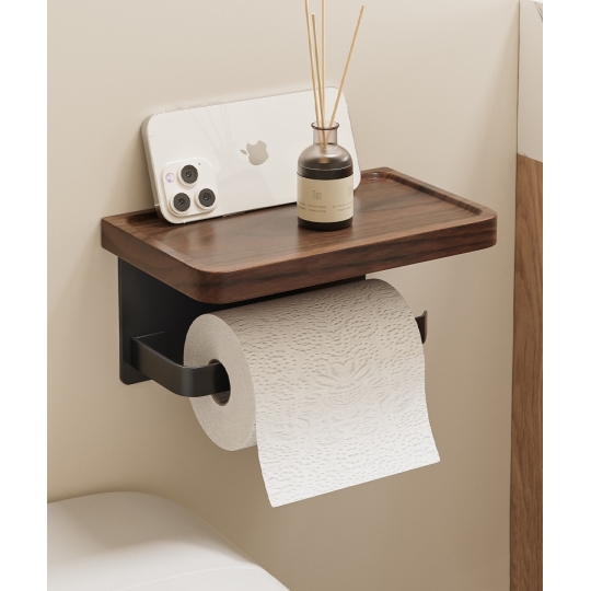 Kệ gỗ đa năng WC gỗ óc chó - Mẫu 01