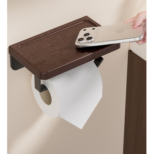 Kệ gỗ đa năng WC gỗ óc chó - Mẫu 01