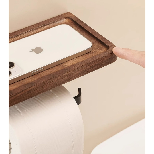 Kệ gỗ đa năng WC gỗ óc chó - Mẫu 01